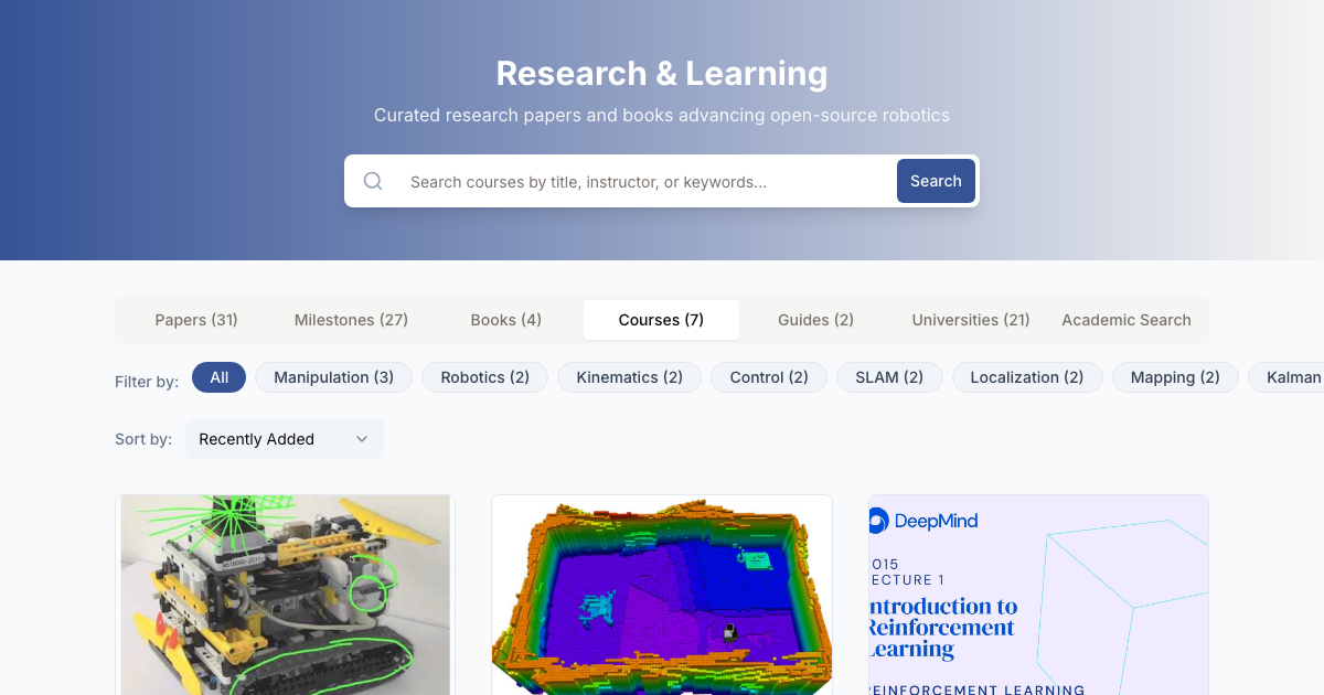 Robotics Full Course Courses | Open Source Robotics